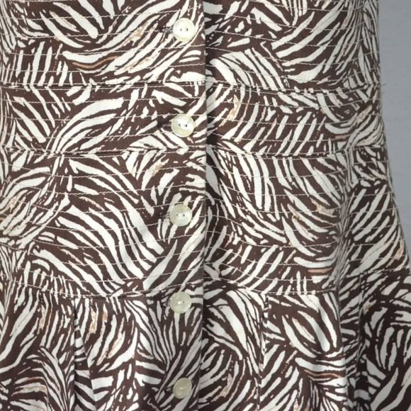 Sz 8P Madison Leigh “Ralph Lauren Look” Ivory & Brown Halter Dress - Picture 11 of 16